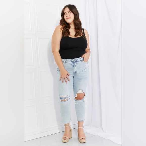 Vervet High Rise Light Wash Slim Straight Ankle Jeans Stretch Erika 20W NEW - Picture 1 of 14